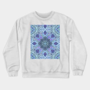 Navy Blue, Mint and Purple Boho Pattern Crewneck Sweatshirt